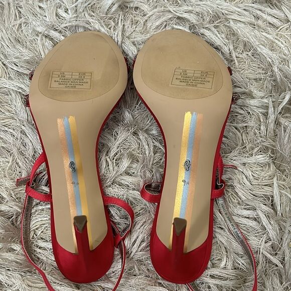 Sam Edelman Daisie Embellished Strappy High Heel Sandals in Fuchsia Satin sz 9.5 - Picture 12 of 14